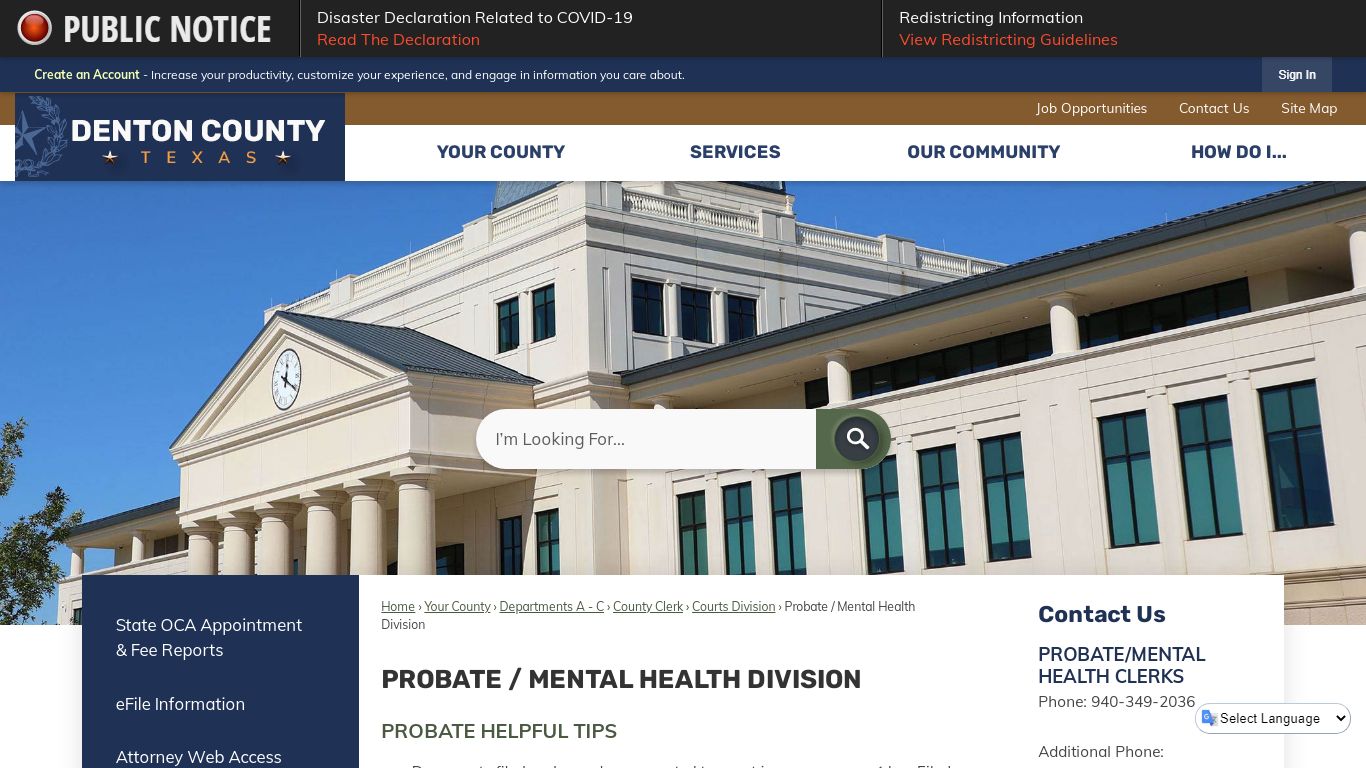 Probate / Mental Health Division | Denton County, TX